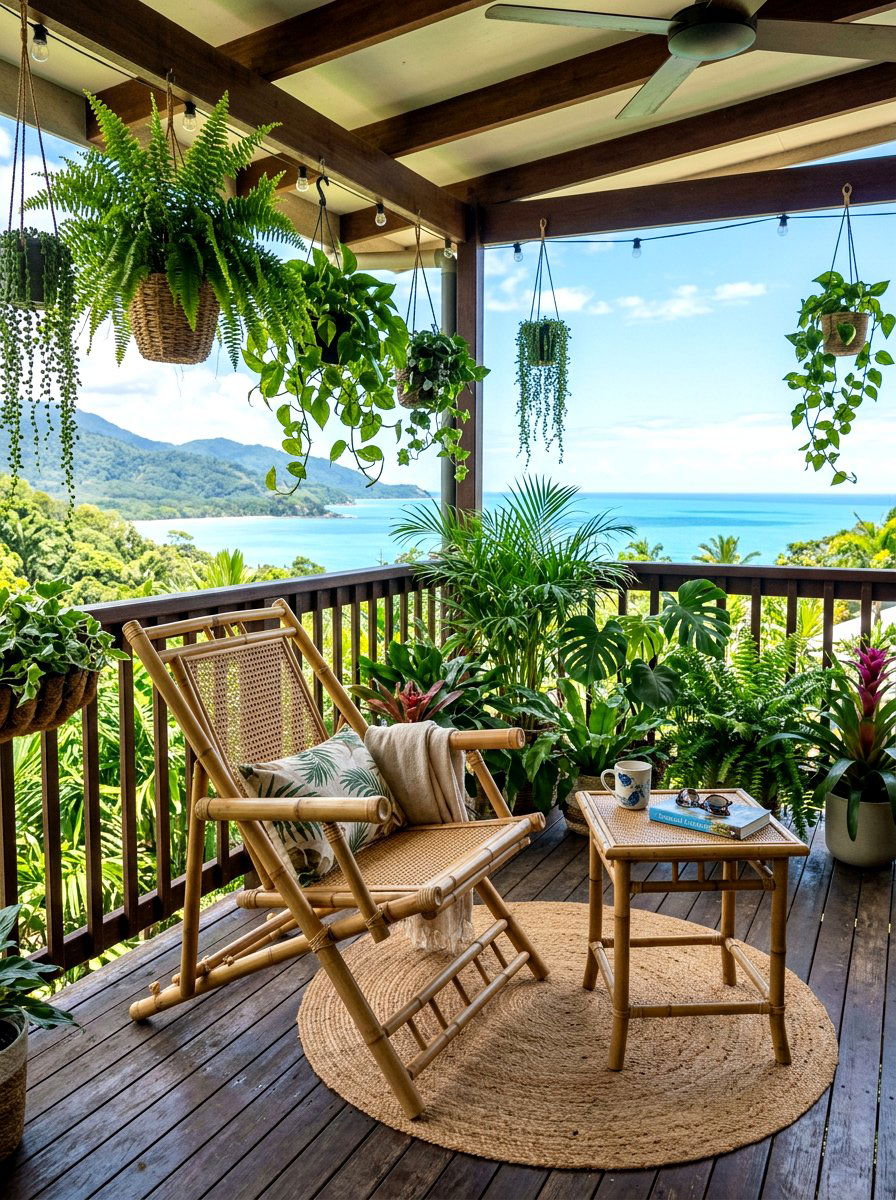 Bamboo Folding Chair - 30 tiny balcony seating ideas