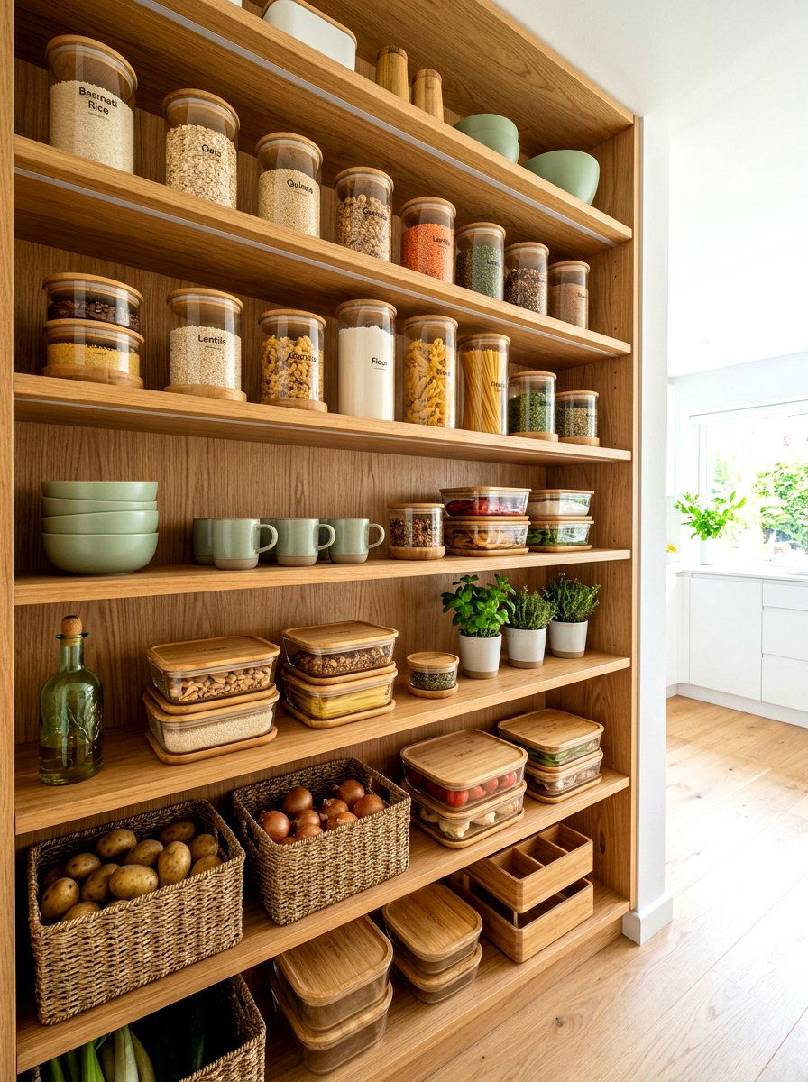 Bamboo Food Containers - 30 pantry reset ideas