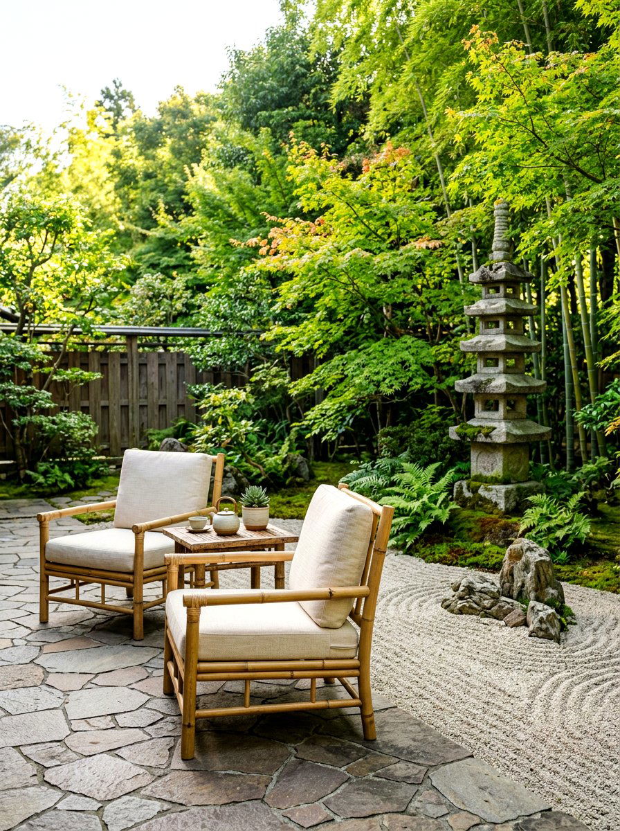 Bamboo Frame Outdoor Chair - 30 sling chair patio ideas