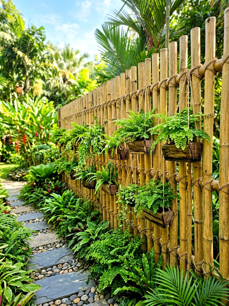 Bamboo Garden Fence - 30 budget vertical garden ideas