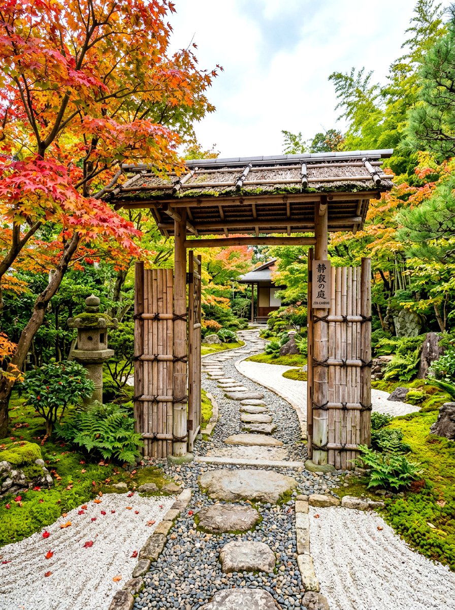Bamboo Garden Gate - 30 arbor walkway ideas