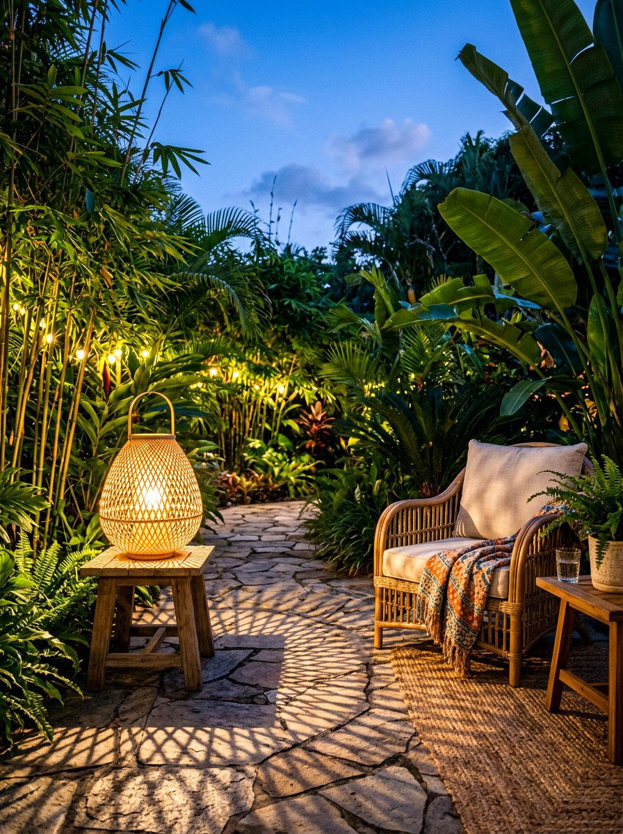 Bamboo Garden Lamp - 30 moody outdoor lighting ideas