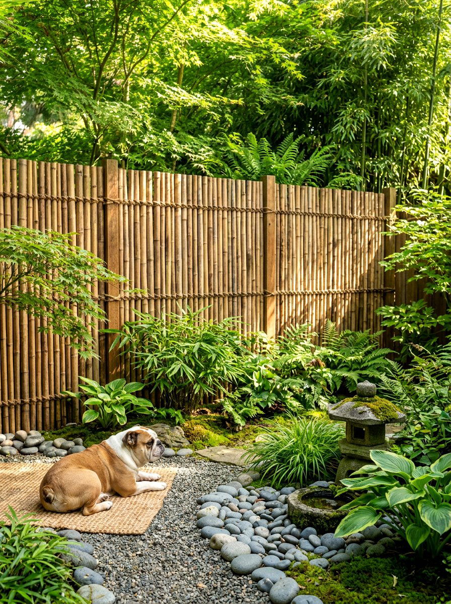 Bamboo Garden Privacy Screen - 30 dog fence ideas