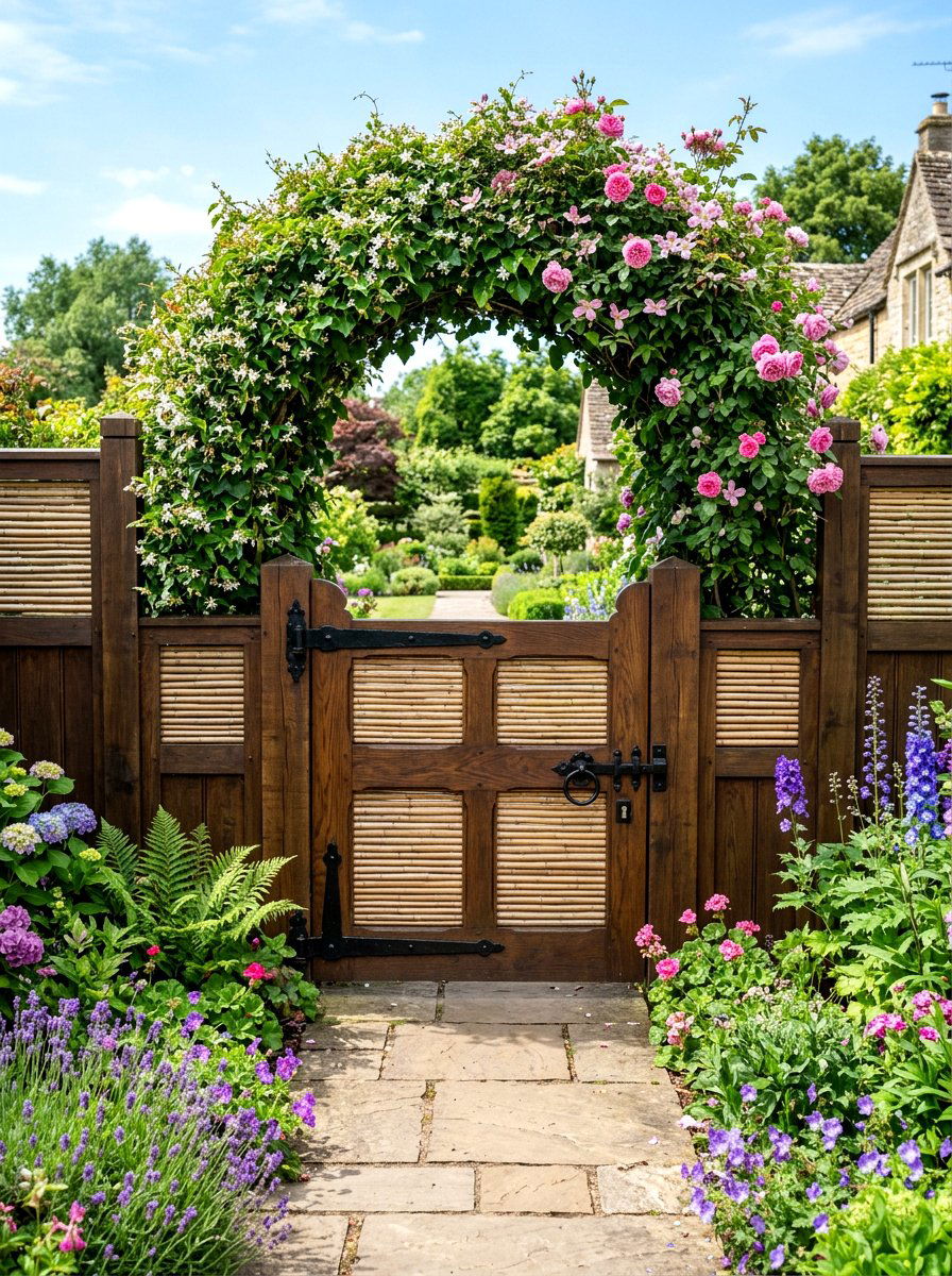 Bamboo Gate Privacy Panel - 30 bamboo privacy screen ideas