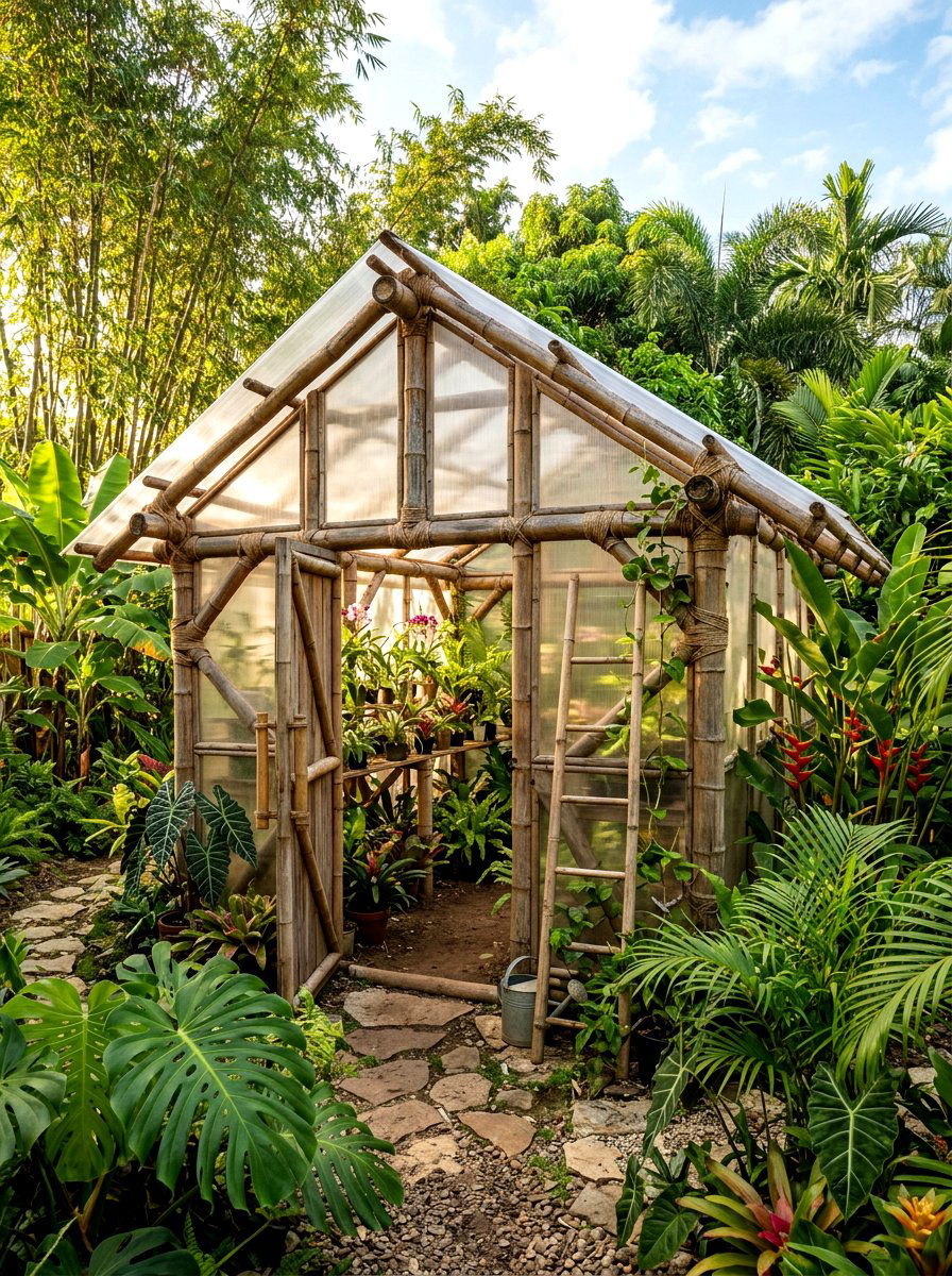 Bamboo Greenhouse - 30 small greenhouse ideas