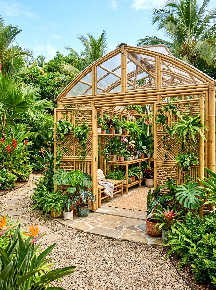 Bamboo Greenhouse Decor - 30 greenhouse decorative ideas