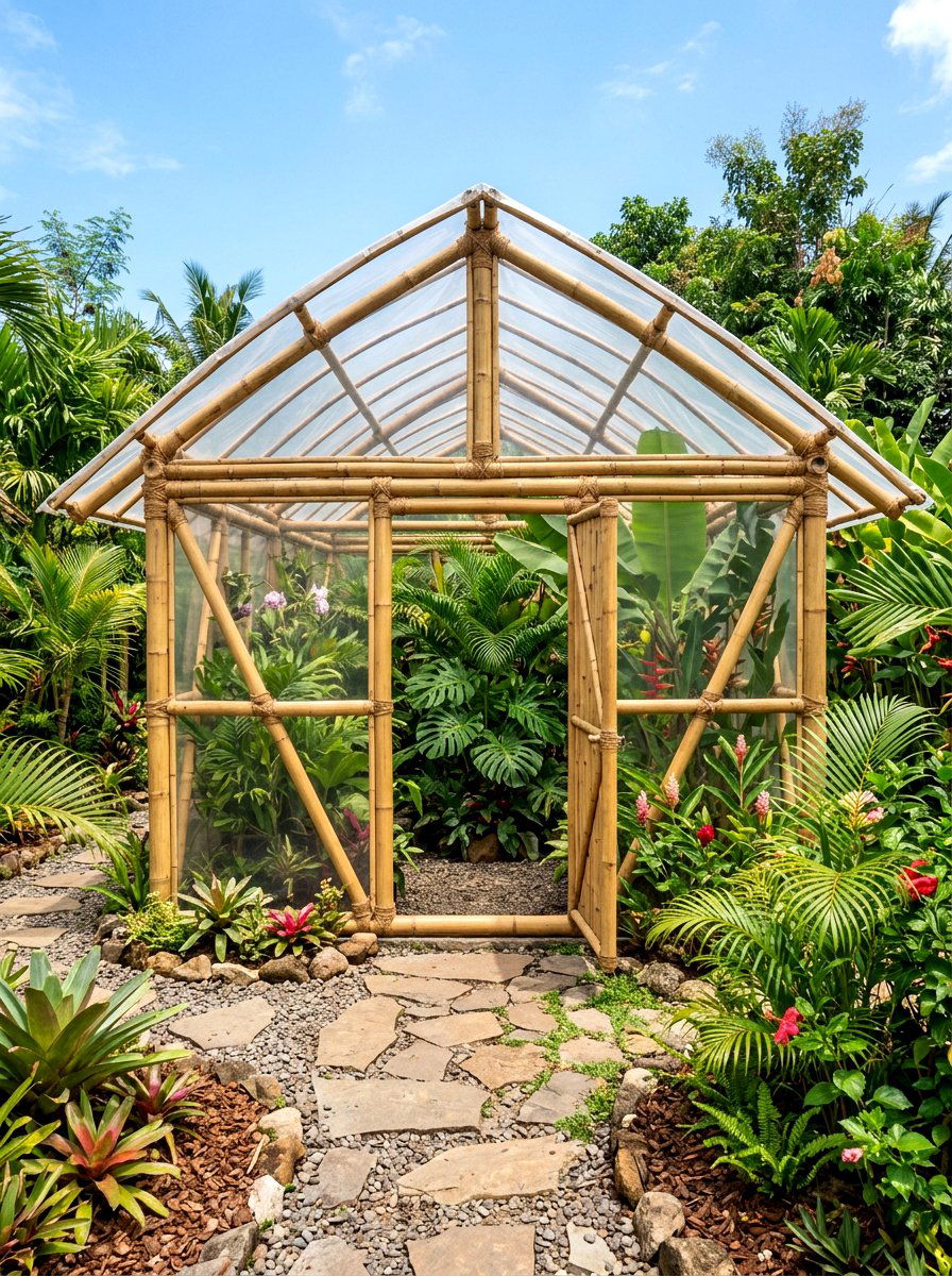 Bamboo Greenhouse - 30 budget greenhouse ideas