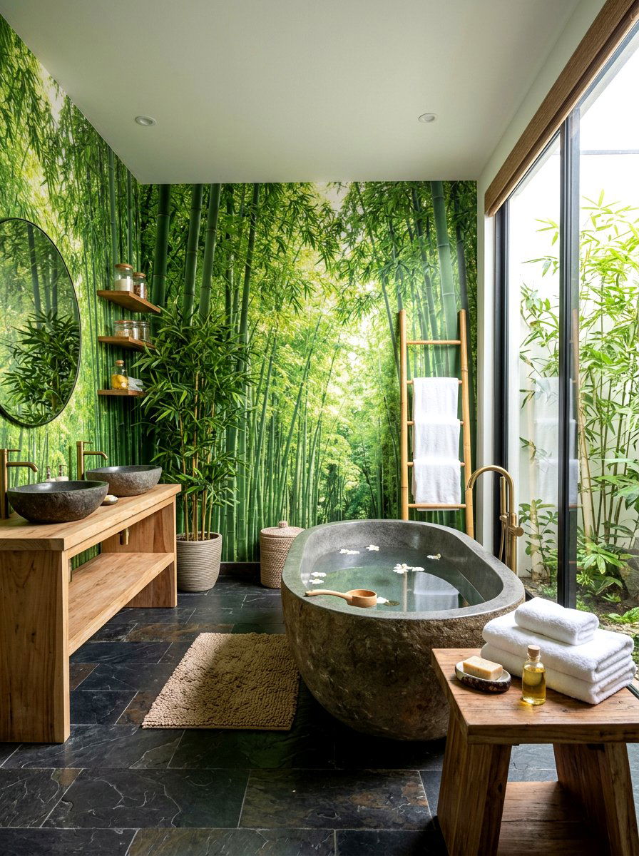Bamboo Grove Wallpaper - 30 landscape mural wall ideas