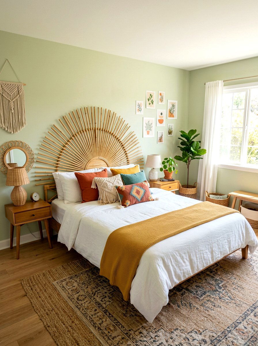 Bamboo Headboard - 30 bamboo home decor ideas