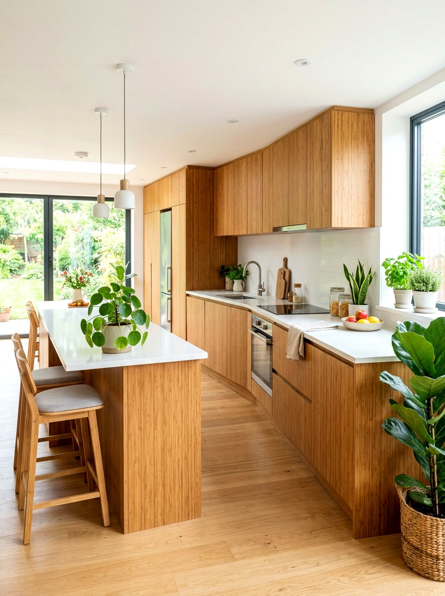 Bamboo Kitchen Cabinets - 30 warm wood kitchen cabinets ideas