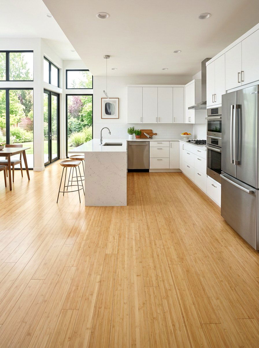 Bamboo Kitchen Flooring - 30 eco friendly kitchen ideas