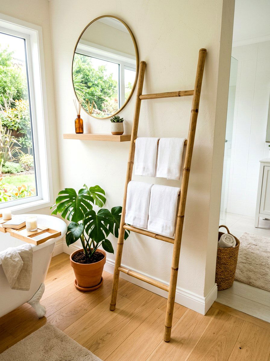 Bamboo Ladder - 30 natural fiber decor ideas