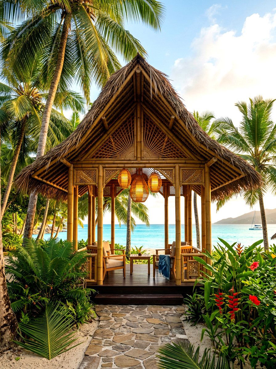 Bamboo Lantern Gazebo - 30 gazebo lighting ideas