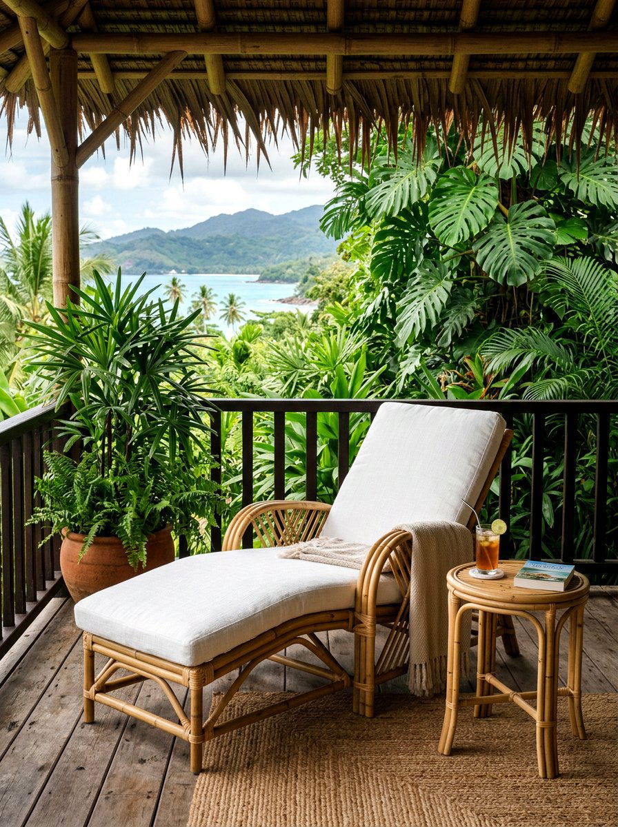 Bamboo Lounge Chair - 30 terrace garden seating ideas