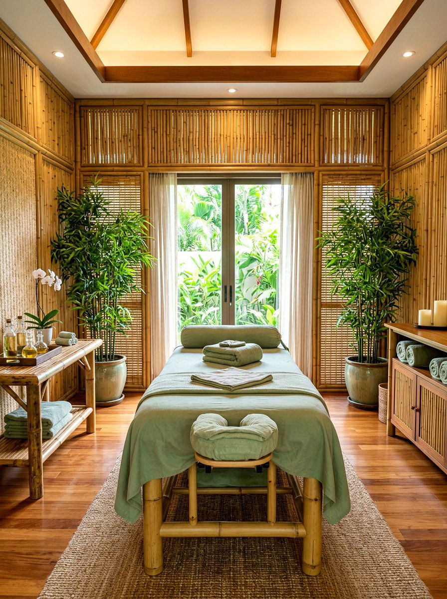 Bamboo Massage Room - 30 massage corner ideas