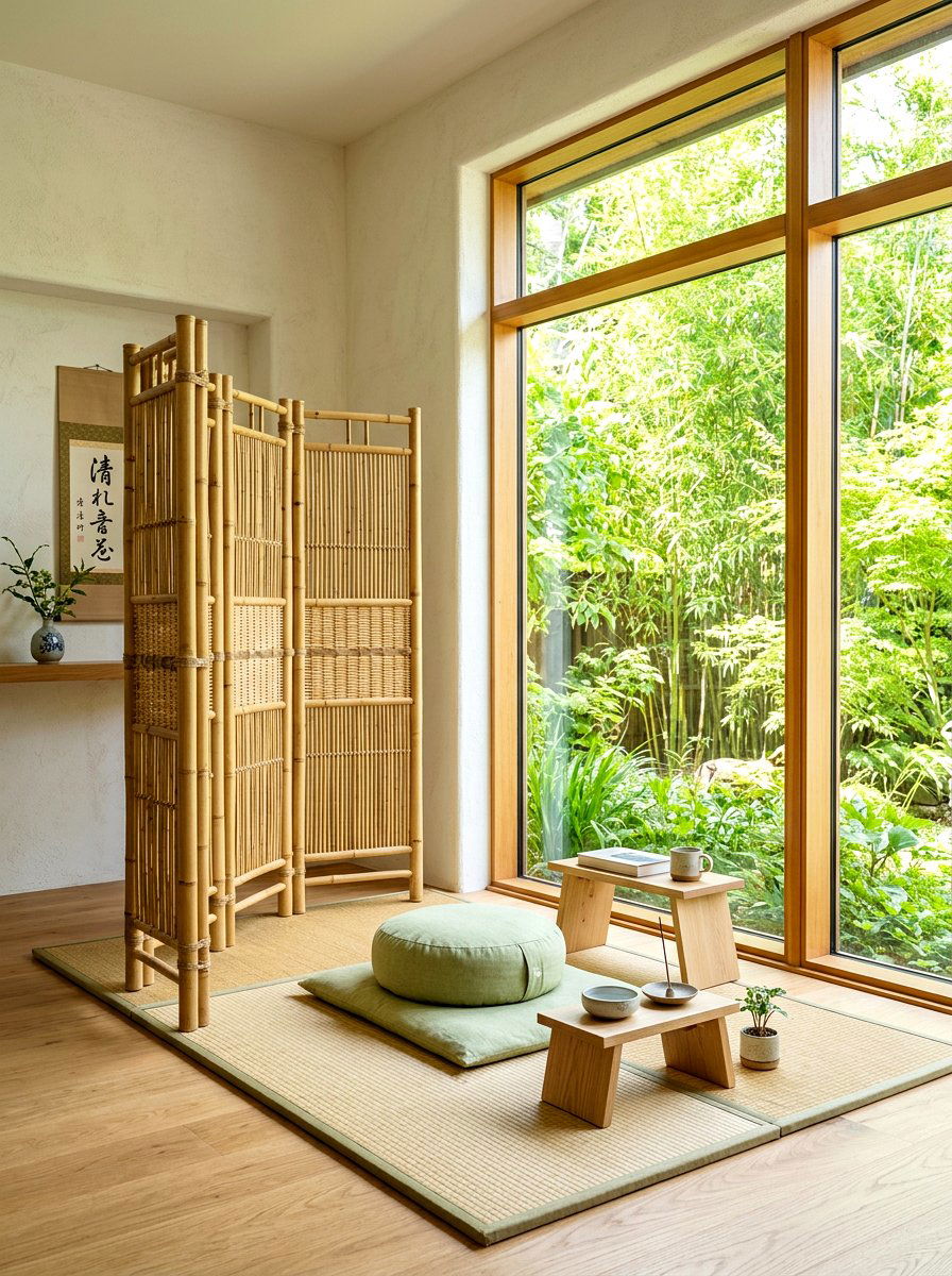 Bamboo Meditation Nook - 30 meditation nook ideas
