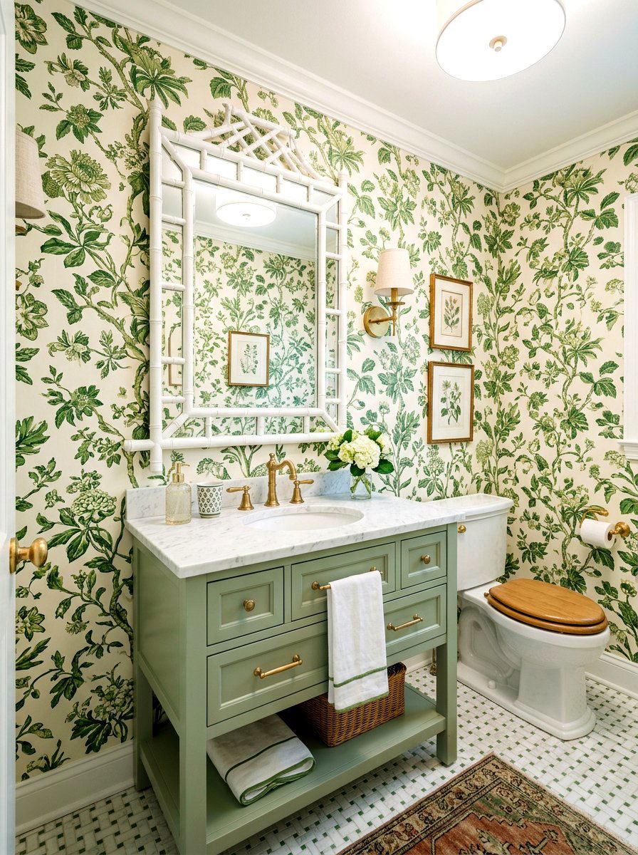 Bamboo Mirror Decor - 30 grandma chic decor ideas