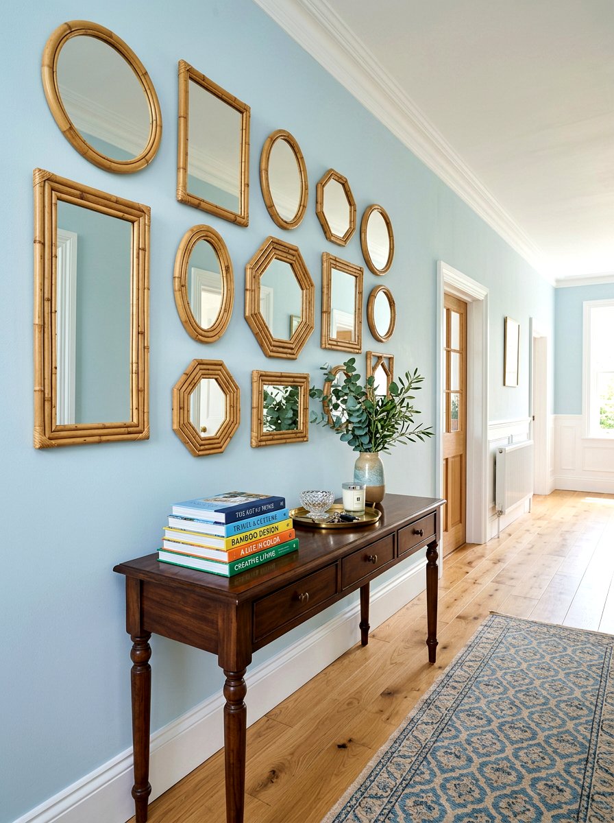 Bamboo Mirror Gallery Wall - 30 preppy home decor ideas