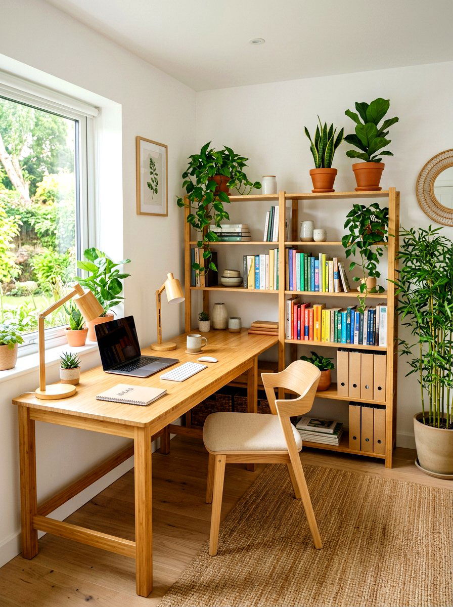 Bamboo Office Furniture - 30 energy efficient home office ideas
