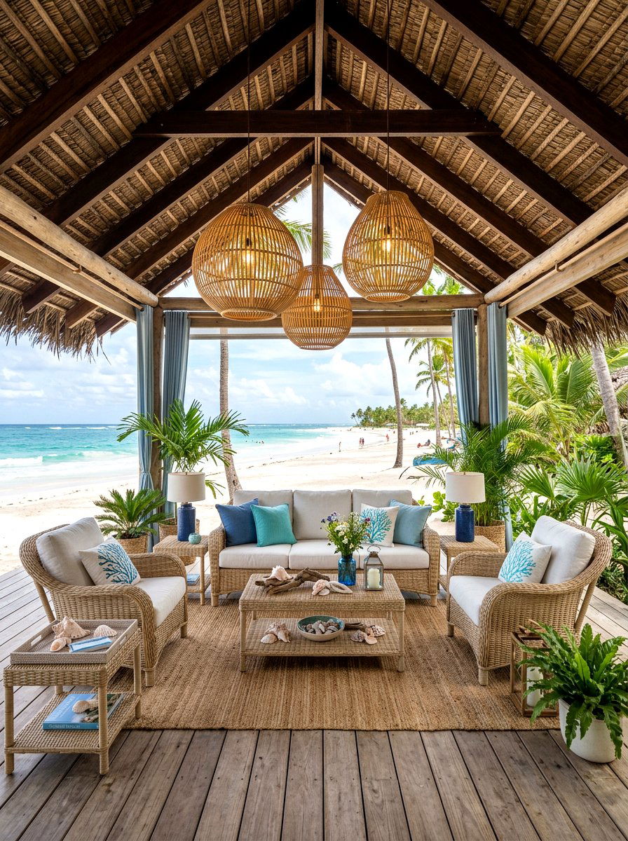 Bamboo Pendant Lights - 30 pavilion lighting ideas