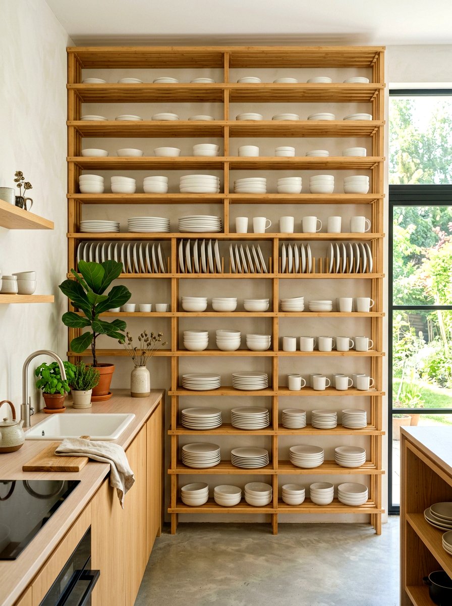 Bamboo Plate Rack Wall - 30 plate rack wall ideas