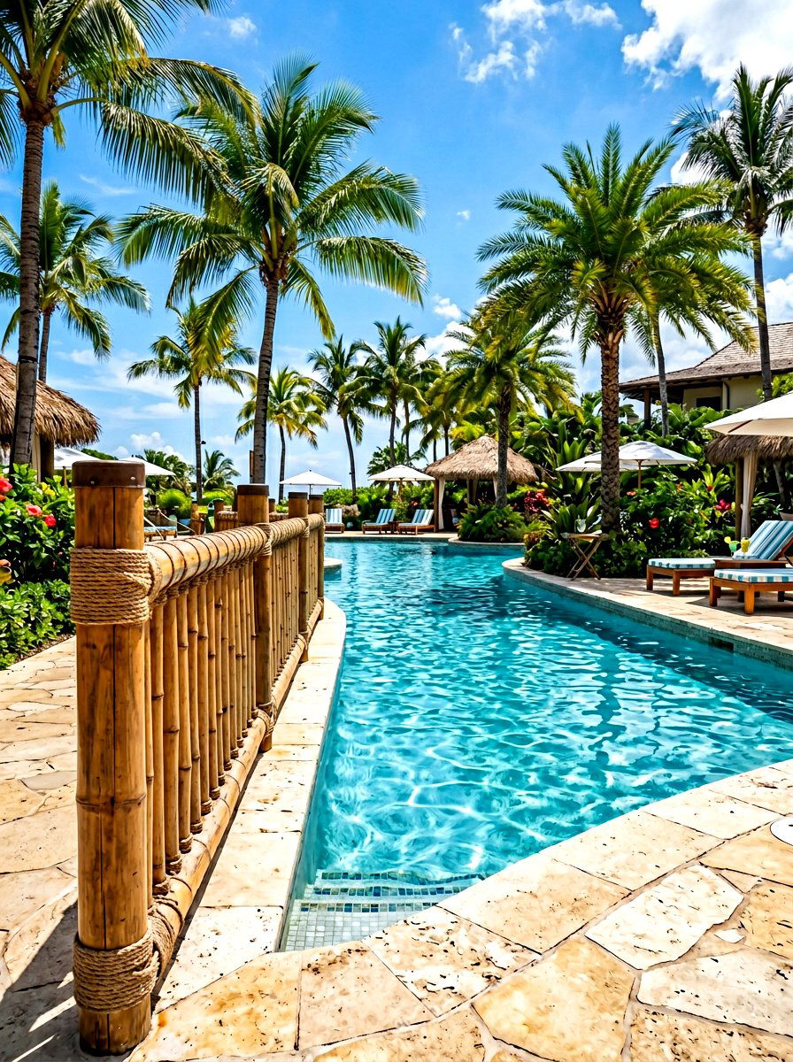Bamboo Pool Fence - 30 pool fence ideas