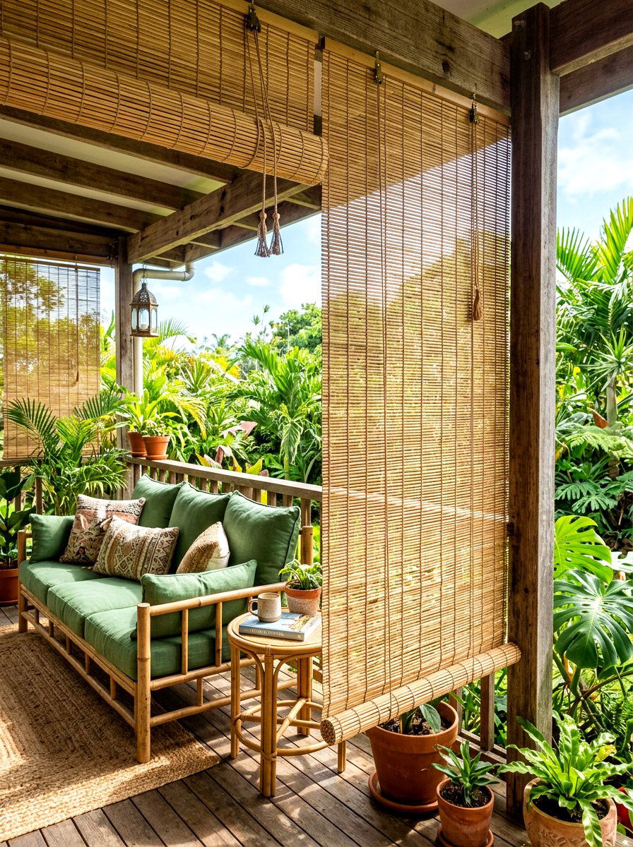 Bamboo Porch Blinds - 30 porch shade ideas