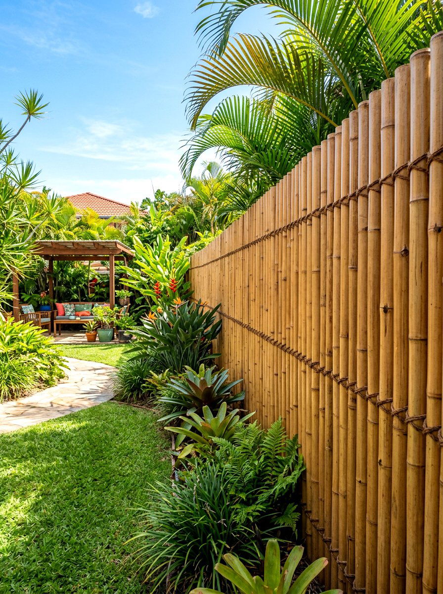Bamboo Privacy Fence - 30 dog friendly backyard ideas