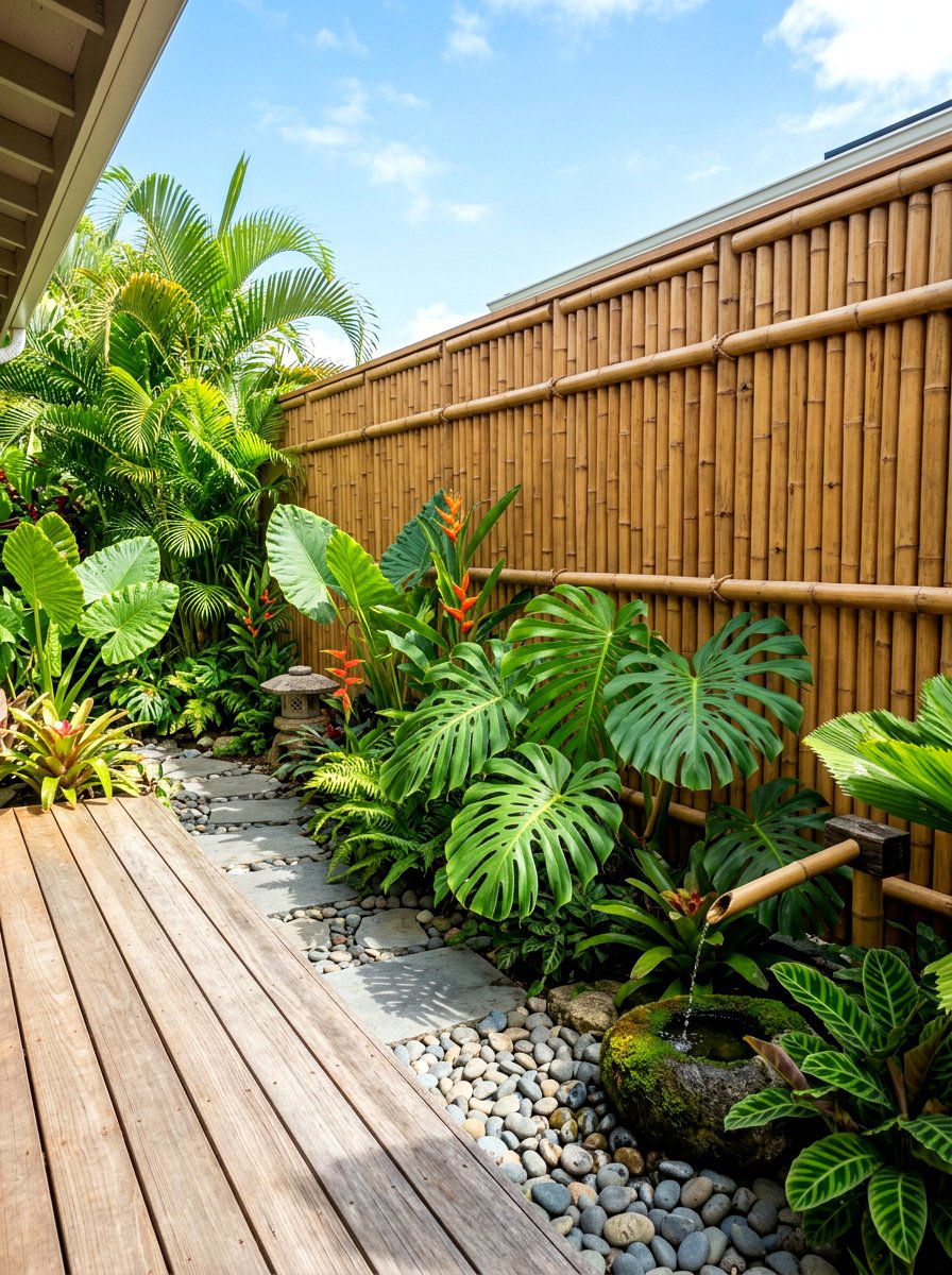 Bamboo Privacy Fence - 30 front yard privacy ideas