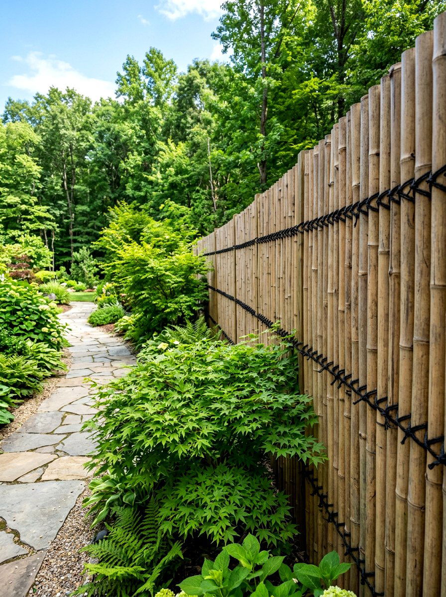 Bamboo Privacy Fence - 30 Japanese garden ideas