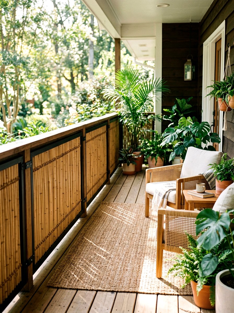 Bamboo Privacy Fence Panels - 30 front porch privacy ideas