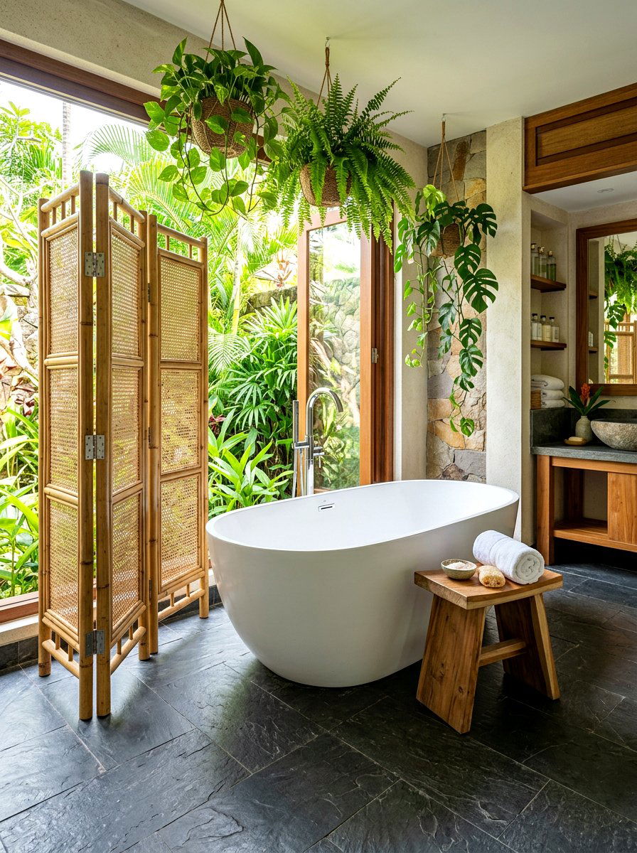 Bamboo Privacy Screen - 30 folding screen ideas