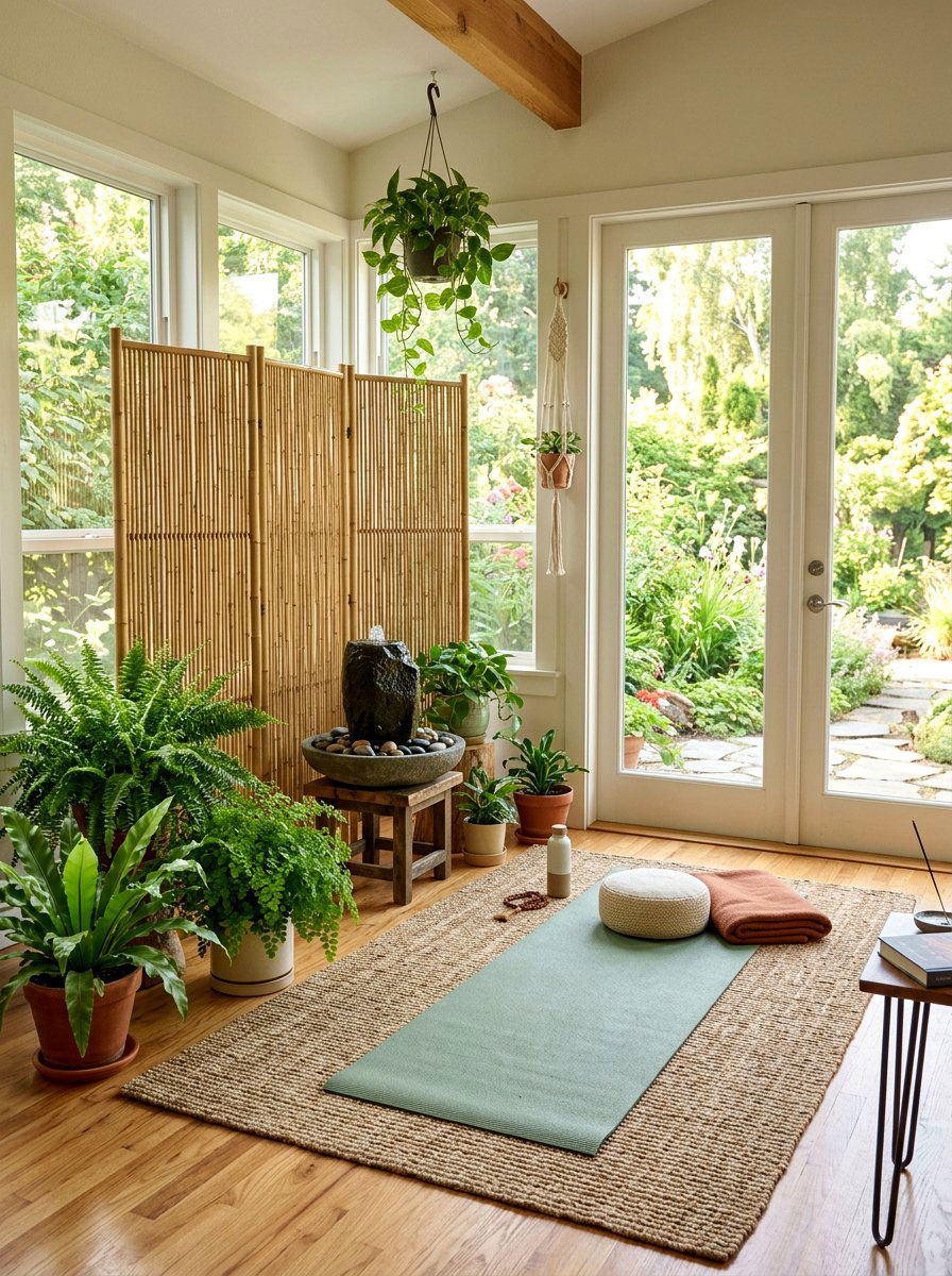 Bamboo Privacy Screen - 30 freestanding screen divider ideas