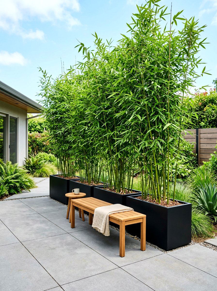 Bamboo Privacy Screen - 30 meditation garden ideas