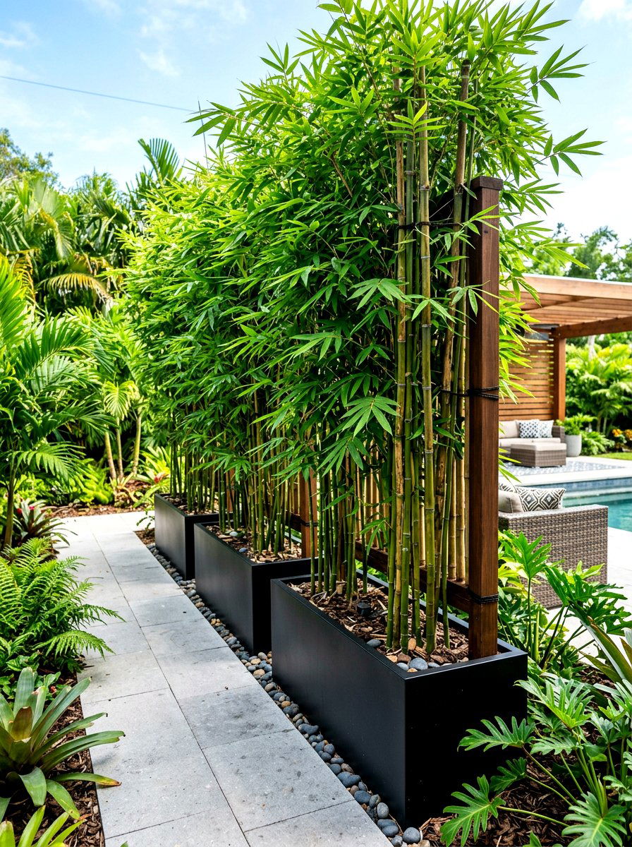 Bamboo Privacy Screen - 30 narrow garden ideas