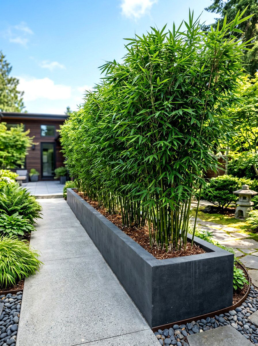 Bamboo Privacy Screen - 30 shaded side yard ideas
