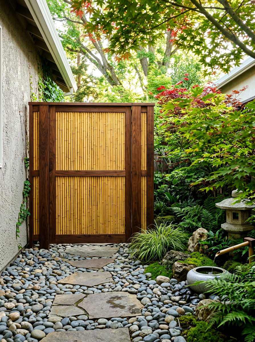 Bamboo Privacy Screen - 30 side yard privacy fence landscaping ideas
