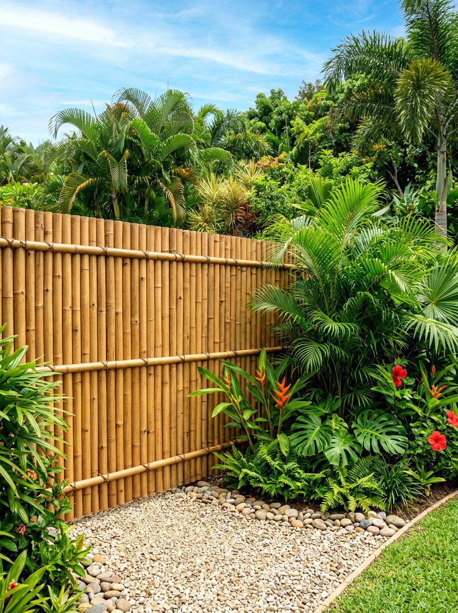 Bamboo Privacy Screen - 30 trash enclosure privacy ideas