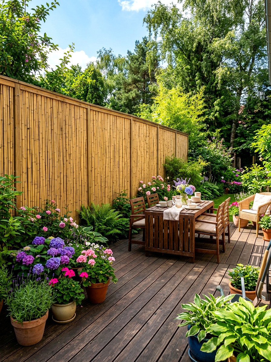 Bamboo Privacy Screen - 30 bamboo home decor ideas