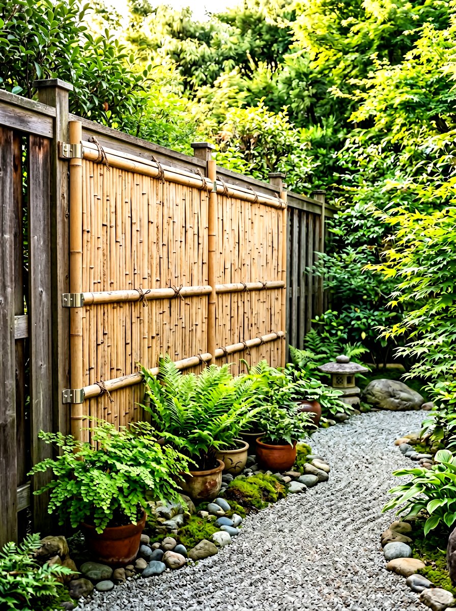 Bamboo Privacy Screen - 30 fence border ideas