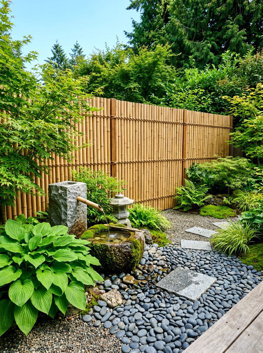 Bamboo Privacy Screen Fence - 30 small yard fence ideas