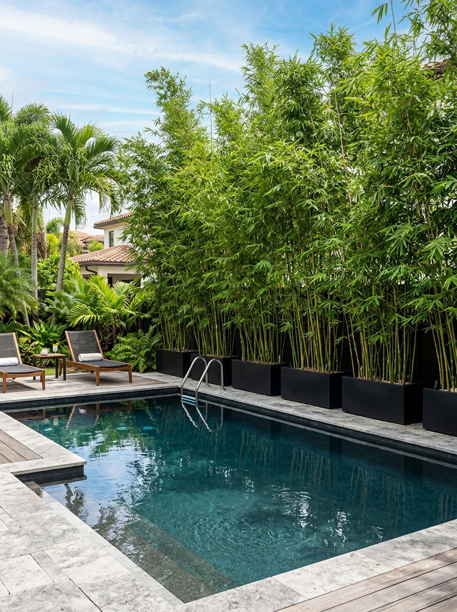 Bamboo Privacy Screen For Pool - 30 pool privacy hedge ideas