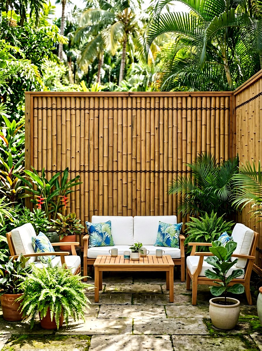 Bamboo Privacy Screen Seating
