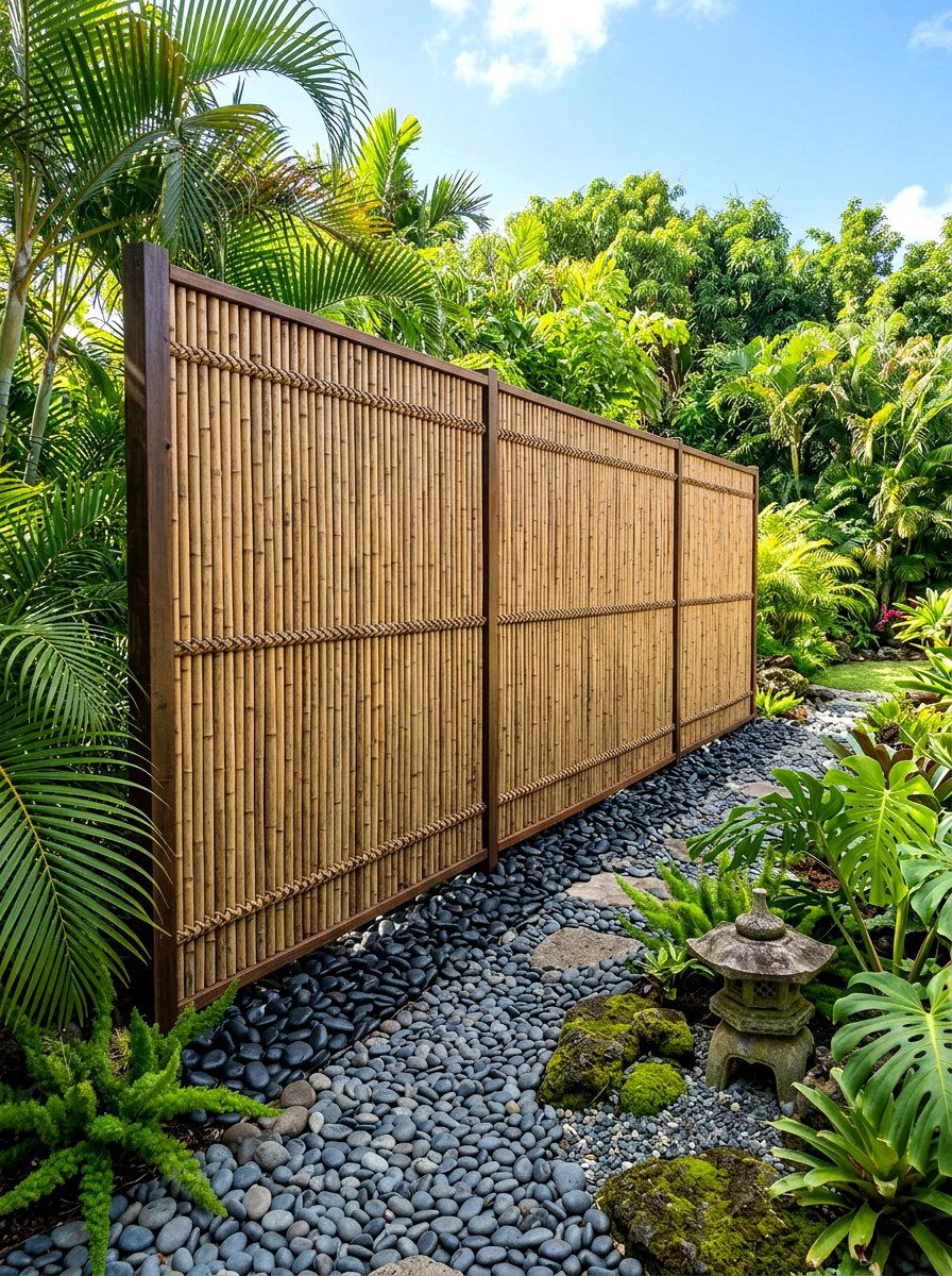 Bamboo Privacy Screen - 30 AC unit landscaping ideas