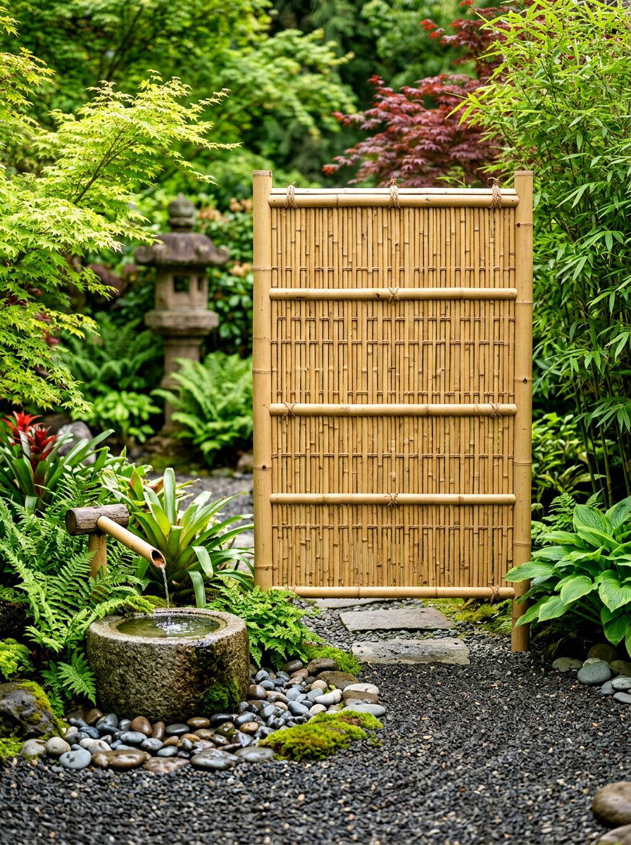 Bamboo Privacy Trellis Panel - 30 trellis privacy ideas