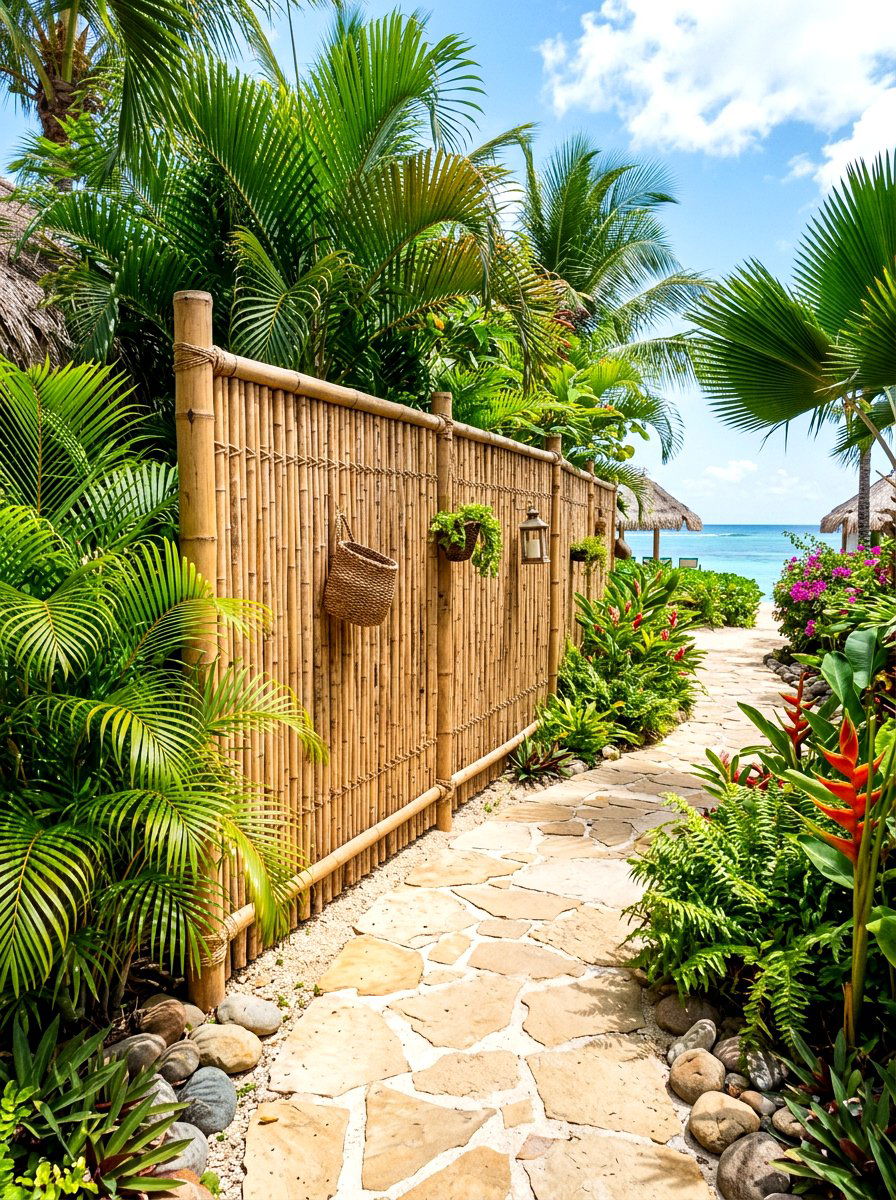 Bamboo Reed AC Fence - 30 AC screen privacy ideas