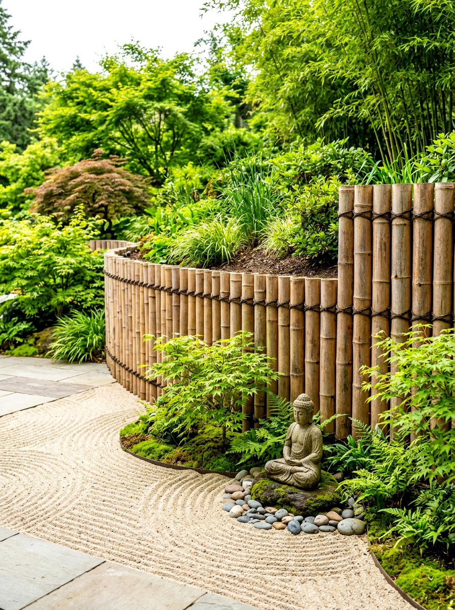 Bamboo Retaining Wall - 30 retaining wall garden ideas
