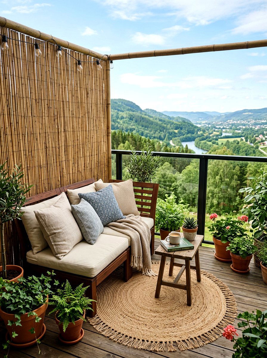 Bamboo Roll Up Curtains - 30 balcony privacy curtain ideas aesthetic