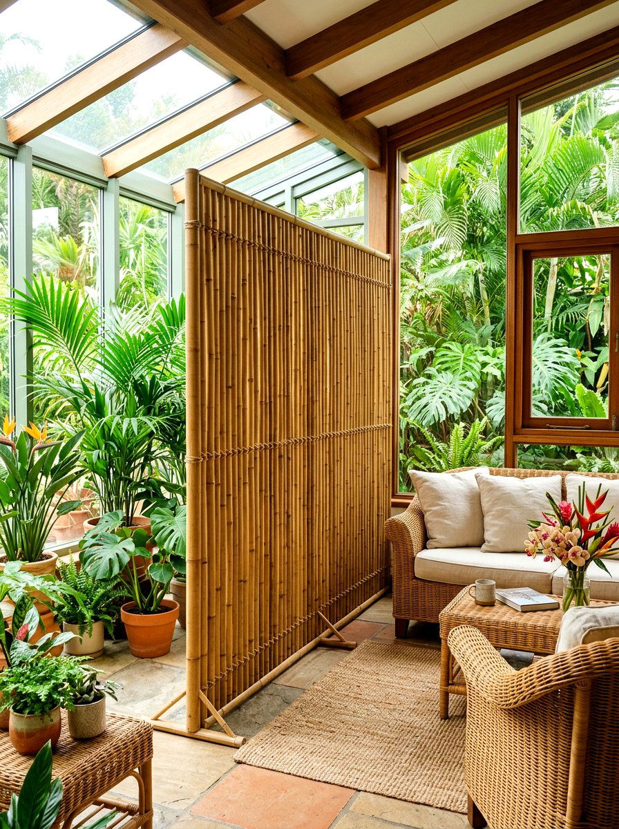 Bamboo Screen Room Divider - 30 partial wall room divider ideas