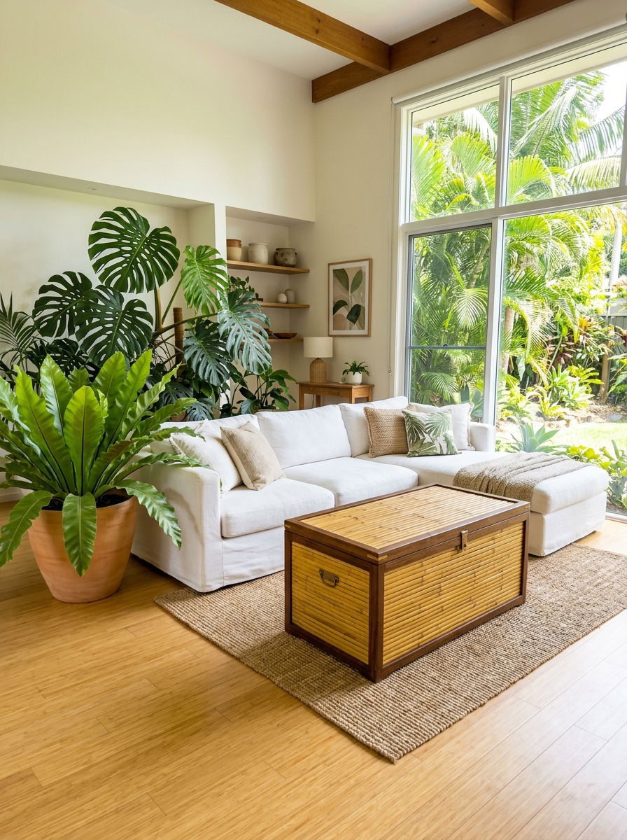 Bamboo Slat Trunk - 30 trunk coffee table ideas
